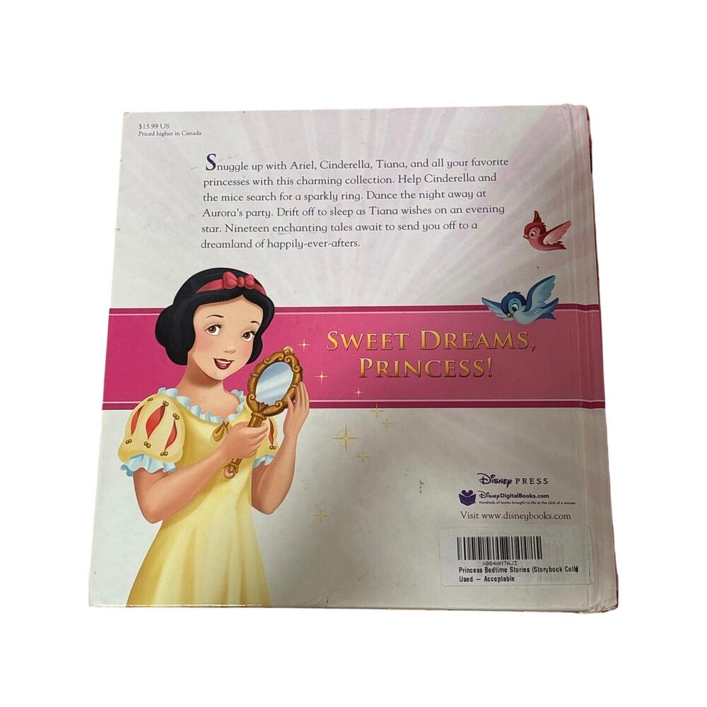 Disney Princess Bedtime Stories Hardcover Children Kids Storybook Disney Press - Picture 3 of 3